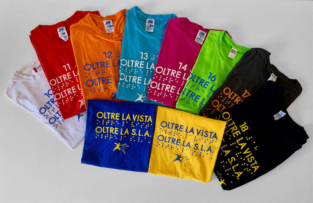 Collezione delle T-shirt UICI. Un colore per ogni edizione.